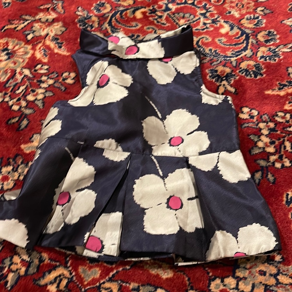 Janie and jack button down shirt, blue with flowers size 3